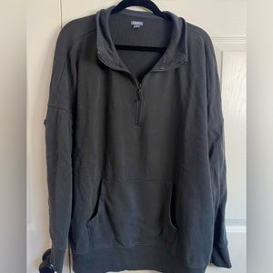 Aerie dark grey oversized quarter zip